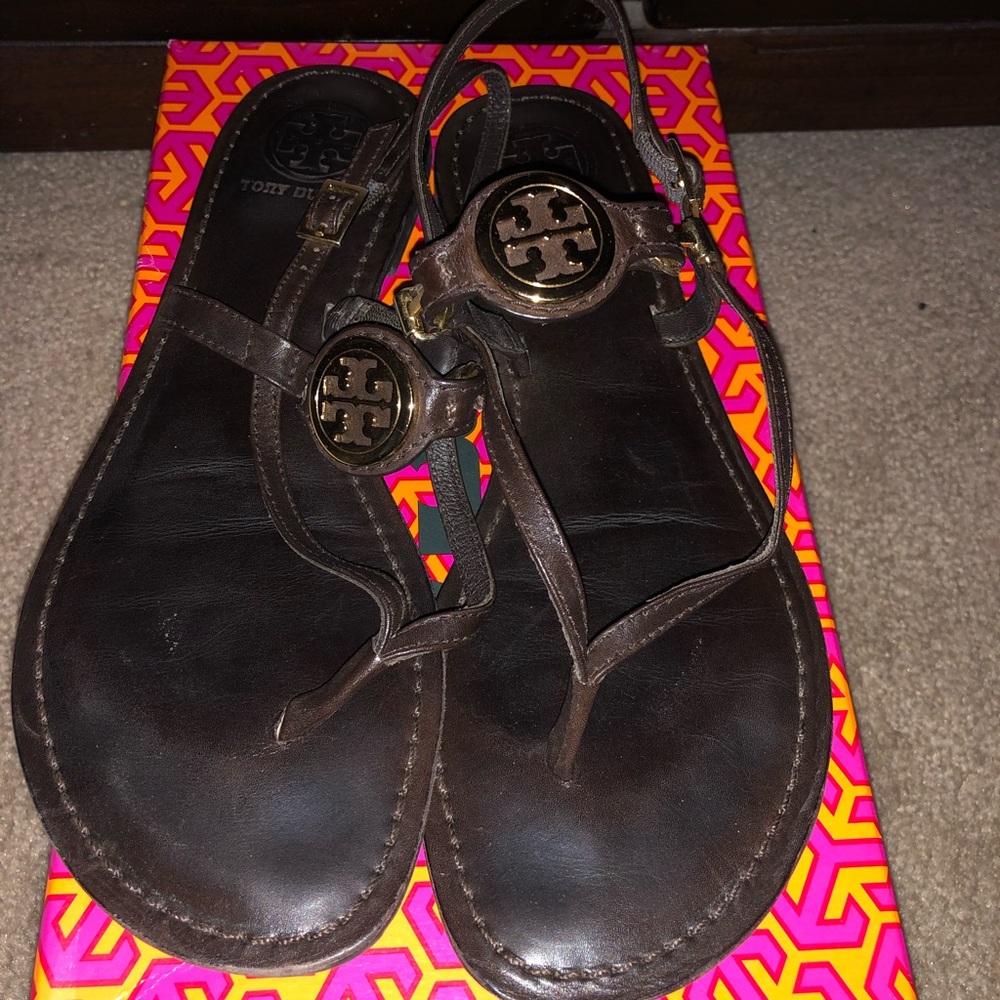 Chocolate Tory Burch sandals